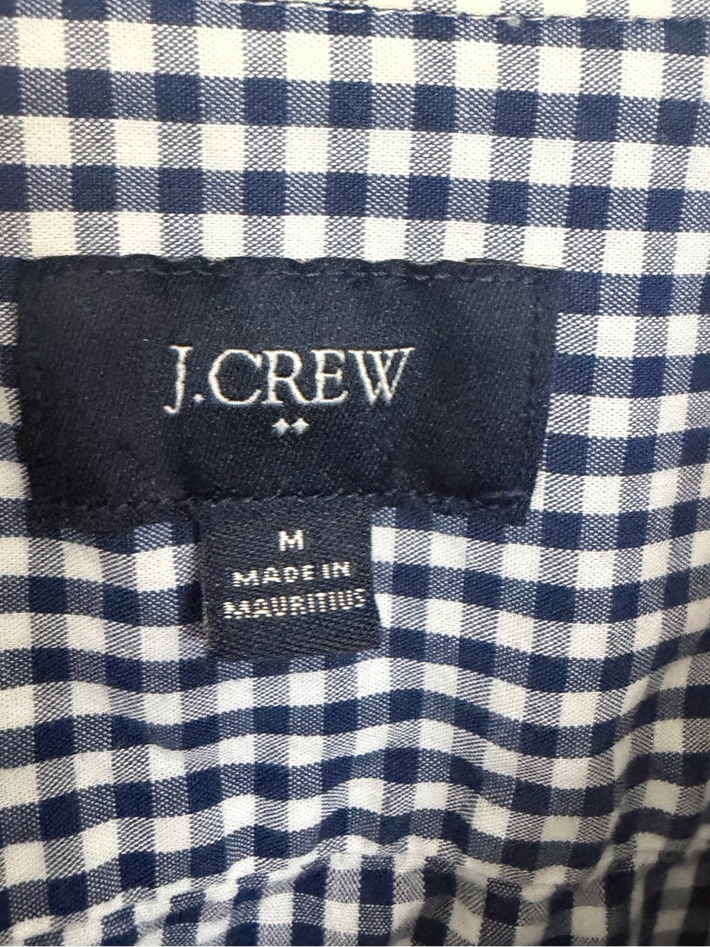 J. Crew Navy and White Gingham Button-Down Shirt - Picture 2 of 4
